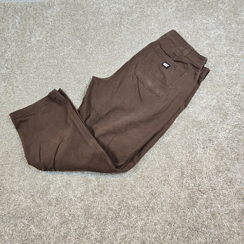 CAT Caterpillar Canvas Work Pants Mens 40x 30 actual size (38x 29) Brown